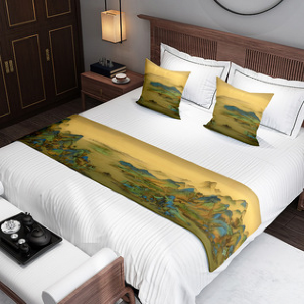 Cross border creative flowers, Japanese style bed end towels, bed flags, hotel guests, spot goods, factory direct sales