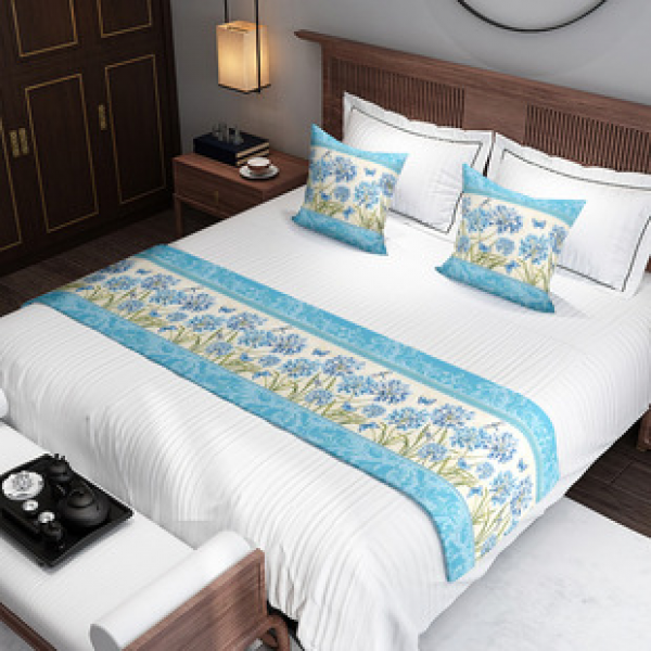 Cross border creative flowers, Japanese style bed end towels, bed flags, hotel guests, spot goods, factory direct sales