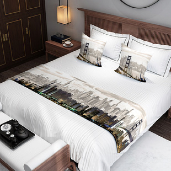 Cross border creative flowers, Japanese style bed end towels, bed flags, hotel guests, spot goods, factory direct sales