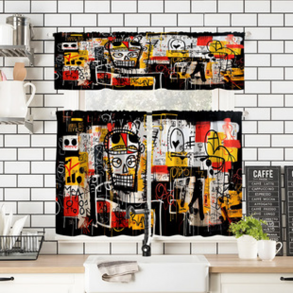 Manufacturer provides direct supply to cross-border e-commerce platforms, digital printing flowers, kitchen small windows, boutique short curtains, and factory outsourcing