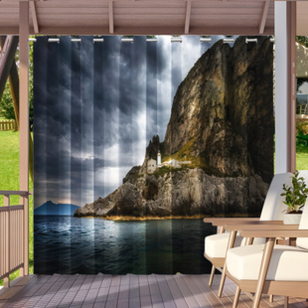 Cross border Foreign Trade Outdoor Waterproof Curtains and Window Screens Cross border Amazon Modern Pavilions Sunscreen Forest Series