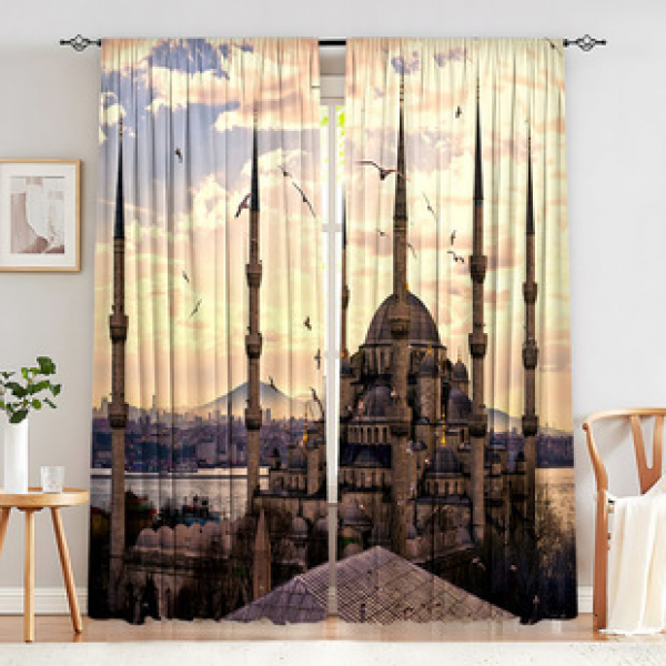 2PCS Flower Character Curtain Factory OEM 3D Digital Printing Cross border Amazon Curtain Hot Selling Pattern