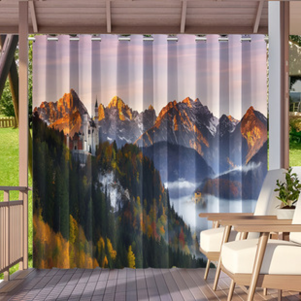 Cross border foreign trade, outdoor waterproof curtains and window screens, cross-border Amazon modern pavilions, sunshade and sun protection, outdoor scenery series