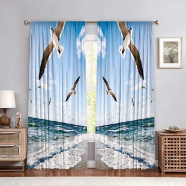 2PCS Flower Character Curtain Factory OEM 3D Digital Printing Cross border Amazon Curtain Hot Selling Pattern