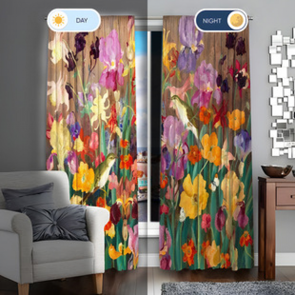 2PCS Flower Character Curtain Factory OEM 3D Digital Printing Cross border Amazon Curtain Hot Selling Pattern