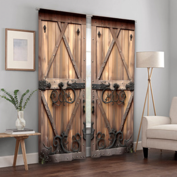 2PCS Flower Character Curtain Factory OEM 3D Digital Printing Cross border Amazon Curtain Hot Selling Pattern