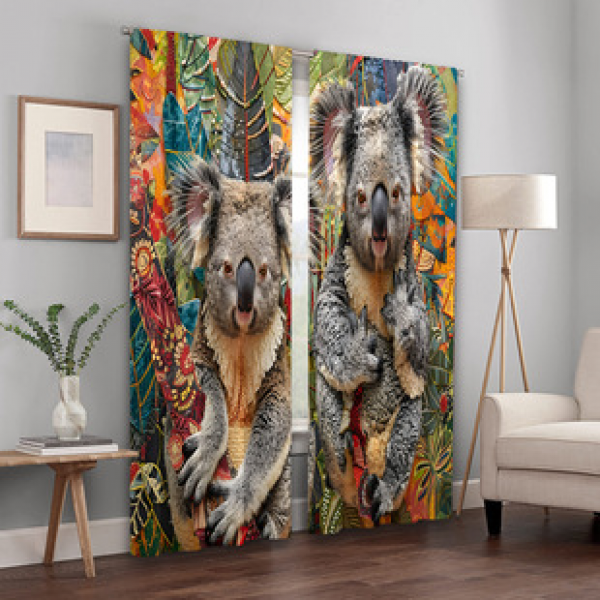 2PCS Flower Character Curtain Factory OEM 3D Digital Printing Cross border Amazon Curtain Hot Selling Pattern