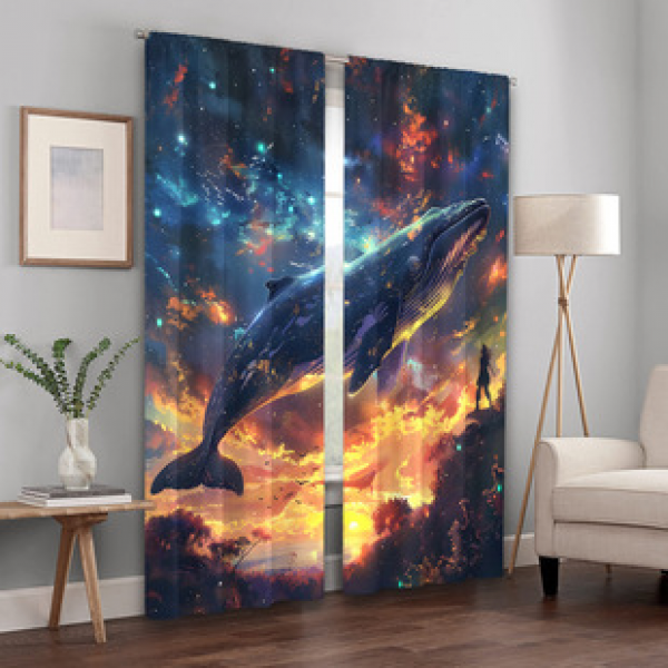 2PCS Flower Character Curtain Factory OEM 3D Digital Printing Cross border Amazon Curtain Hot Selling Pattern