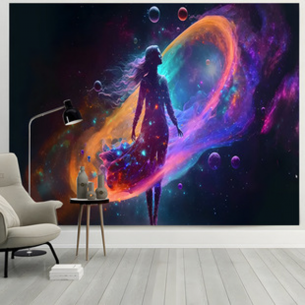 Cross border manufacturer direct sales live broadcast background cloth tapestry decorative cloth wall tapestry beach towel tapestry wooden door series