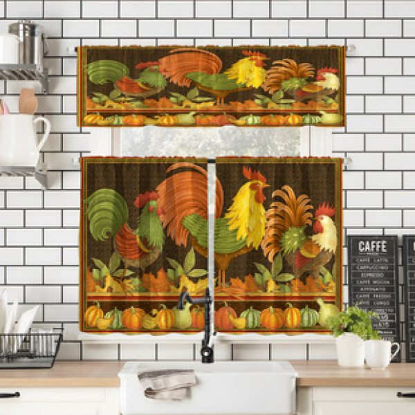 Manufacturer provides direct supply to cross-border e-commerce platforms, digital printing flowers, kitchen small windows, boutique short curtains, and factory outsourcing