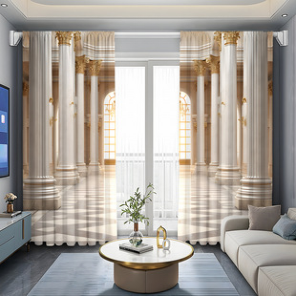 2PCS City Scene Curtain Factory Delivers 3D Digital Printing Cross border Amazon Curtain Hot Selling Pattern