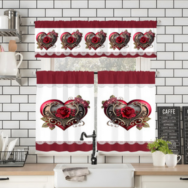 Manufacturer provides direct supply to cross-border e-commerce platforms, digital printing flowers, kitchen small windows, boutique short curtains, and factory outsourcing