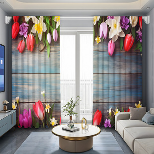 2PCS City Scene Curtain Factory Delivers 3D Digital Printing Cross border Amazon Curtain Hot Selling Pattern