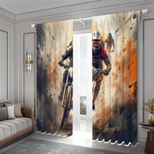 2PCS City Scene Curtain Factory Delivers 3D Digital Printing Cross border Amazon Curtain Hot Selling Pattern