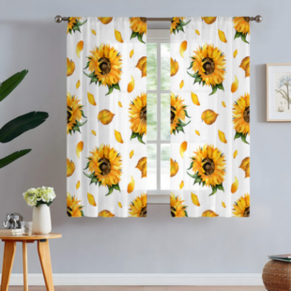 2pcs animal and plant manufacturers supply cross-border Amazon 3D digital printed fabric curtains and window screens