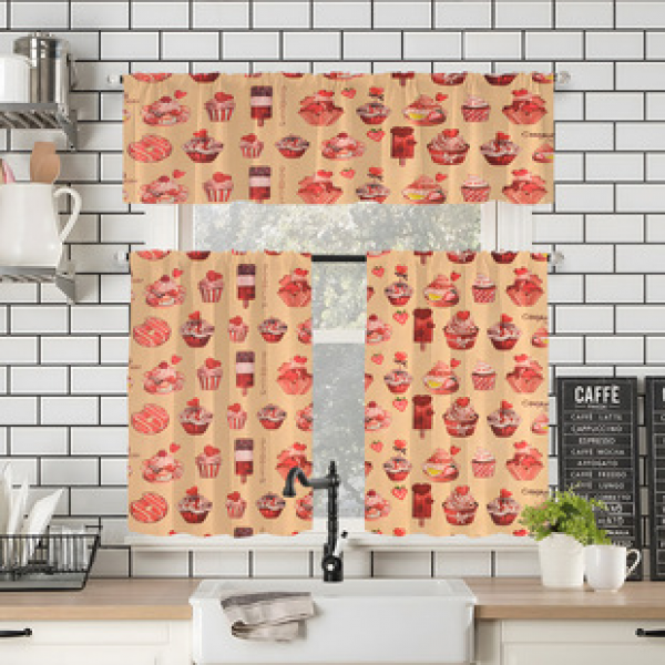 Manufacturer provides direct supply to cross-border e-commerce platforms, digital printing flowers, kitchen small windows, boutique short curtains, and factory outsourcing