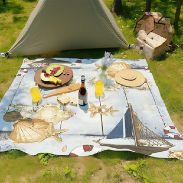 Cross border beach mat, quick drying, waterproof and moisture-proof mat, outdoor picnic mat, camping blanket