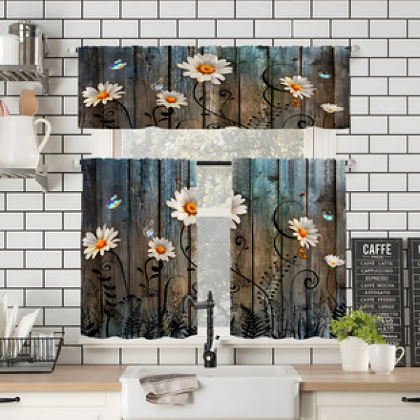 Manufacturer provides direct supply to cross-border e-commerce platforms, digital printing flowers, kitchen small windows, boutique short curtains, and factory outsourcing