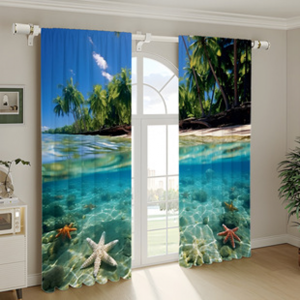 2PCS City Scene Curtain Factory Delivers 3D Digital Printing Cross border Amazon Curtain Hot Selling Pattern