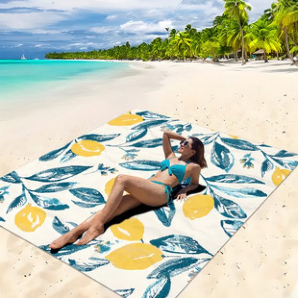 Cross border beach mat, quick drying, waterproof and moisture-proof mat, outdoor picnic mat, camping blanket
