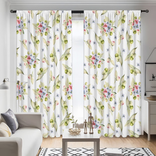 2PCS Flower Character Curtain Factory OEM 3D Digital Printing Cross border Amazon Curtain Hot Selling Pattern