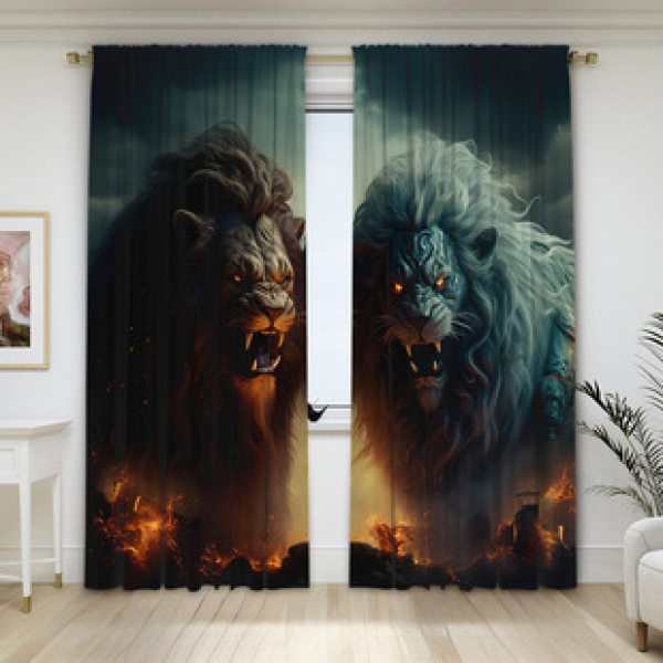 2PCS Flower Character Curtain Factory OEM 3D Digital Printing Cross border Amazon Curtain Hot Selling Pattern