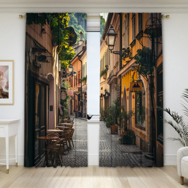 2PCS Flower Character Curtain Factory OEM 3D Digital Printing Cross border Amazon Curtain Hot Selling Pattern