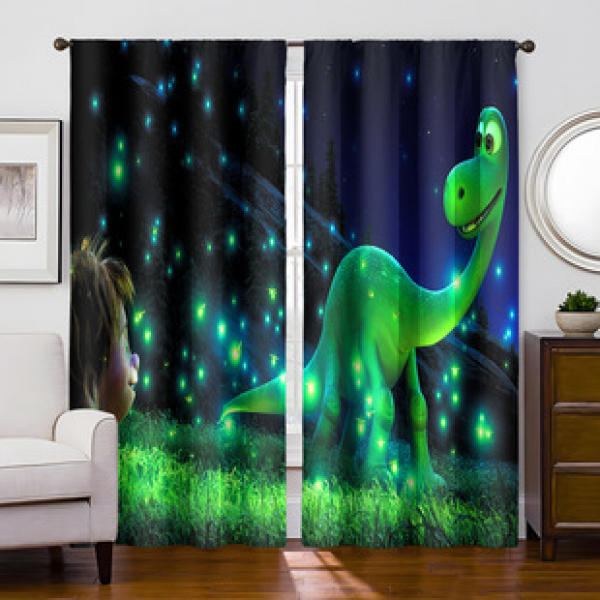 2PCS Flower Character Curtain Factory OEM 3D Digital Printing Cross border Amazon Curtain Hot Selling Pattern