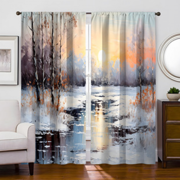 2PCS Flower Character Curtain Factory OEM 3D Digital Printing Cross border Amazon Curtain Hot Selling Pattern