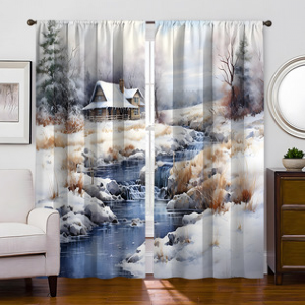 2PCS Flower Character Curtain Factory OEM 3D Digital Printing Cross border Amazon Curtain Hot Selling Pattern