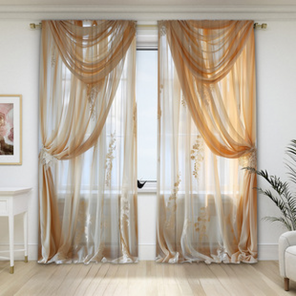 2PCS curtain factory distributes 3D digital printing cross-border Amazon curtain hot selling patterns
