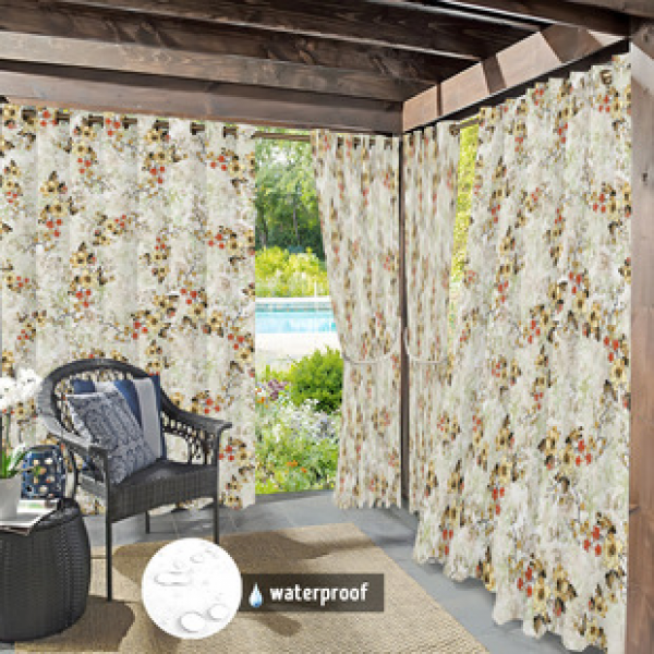 Cross border Foreign Trade Outdoor Waterproof Curtains and Window Screens Cross border Amazon Modern Pavilions Sunscreen Forest Series