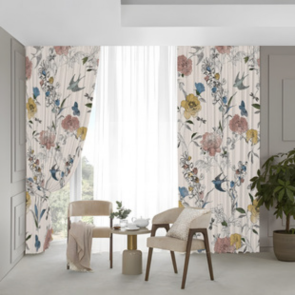 2PCS Flower Character Curtain Factory OEM 3D Digital Printing Cross border Amazon Curtain Hot Selling Pattern