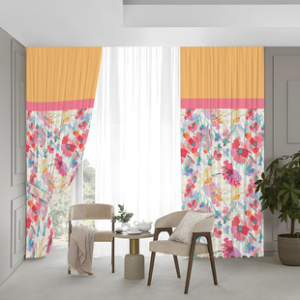 2PCS Flower Character Curtain Factory OEM 3D Digital Printing Cross border Amazon Curtain Hot Selling Pattern