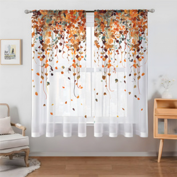2pcs animal and plant manufacturers supply cross-border Amazon 3D digital printed fabric curtains and window screens