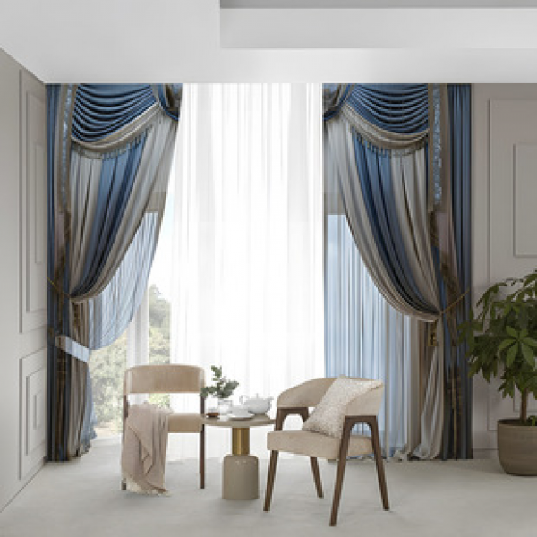 2PCS curtain factory distributes 3D digital printing cross-border Amazon curtain hot selling patterns