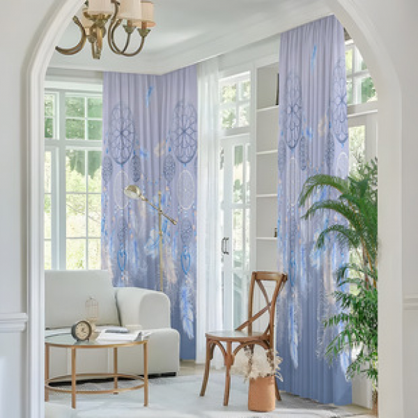 2PCS Flower Character Curtain Factory OEM 3D Digital Printing Cross border Amazon Curtain Hot Selling Pattern