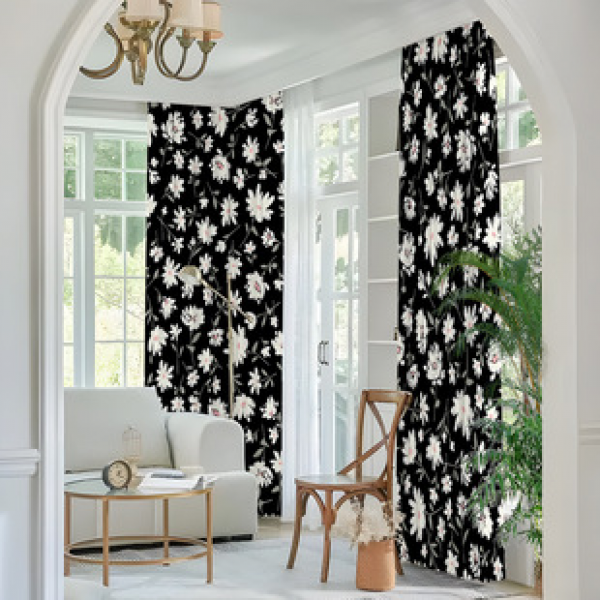 2PCS Flower Character Curtain Factory OEM 3D Digital Printing Cross border Amazon Curtain Hot Selling Pattern