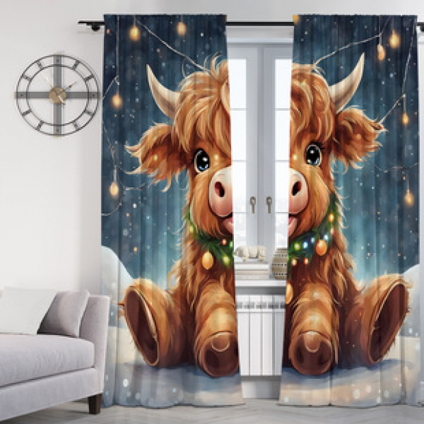 2PCS Flower Character Curtain Factory OEM 3D Digital Printing Cross border Amazon Curtain Hot Selling Pattern