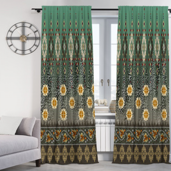 2PCS Flower Character Curtain Factory OEM 3D Digital Printing Cross border Amazon Curtain Hot Selling Pattern
