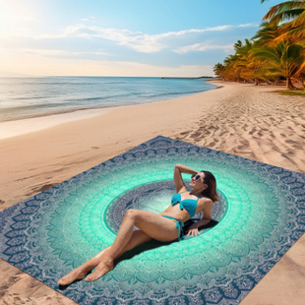 Cross border beach mat, quick drying, waterproof and moisture-proof mat, outdoor picnic mat, camping blanket
