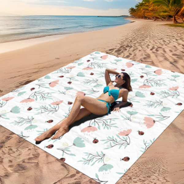 Cross border beach mat, quick drying, waterproof and moisture-proof mat, outdoor picnic mat, camping blanket