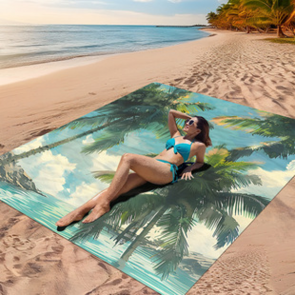 Cross border beach mat, quick drying, waterproof and moisture-proof mat, outdoor picnic mat, camping blanket