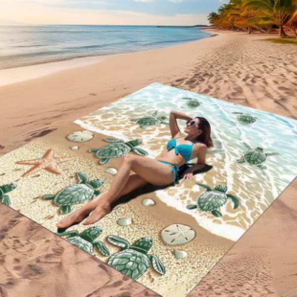 Cross border beach mat, quick drying, waterproof and moisture-proof mat, outdoor picnic mat, camping blanket