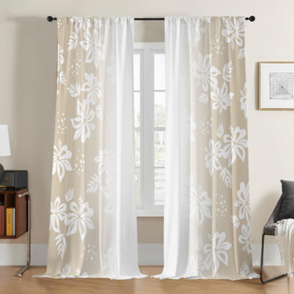 2PCS Flower Character Curtain Factory OEM 3D Digital Printing Cross border Amazon Curtain Hot Selling Pattern