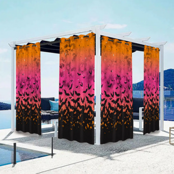 Cross border Foreign Trade Outdoor Waterproof Curtains and Window Screens Cross border Amazon Modern Pavilions Sunscreen Forest Series