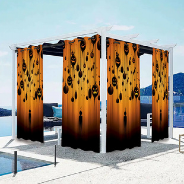 Cross border Foreign Trade Outdoor Waterproof Curtains and Window Screens Cross border Amazon Modern Pavilions Sunscreen Forest Series