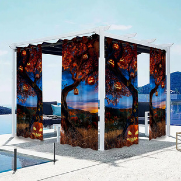 Cross border Foreign Trade Outdoor Waterproof Curtains and Window Screens Cross border Amazon Modern Pavilions Sunscreen Forest Series