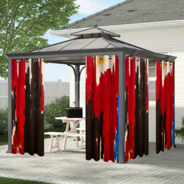 Cross border Foreign Trade Outdoor Waterproof Curtains and Window Screens Cross border Amazon Modern Pavilions Sunscreen Forest Series