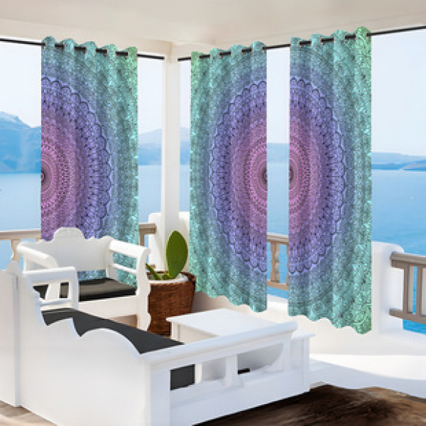 Cross border Foreign Trade Outdoor Waterproof Curtains and Window Screens Cross border Amazon Modern Pavilions Sunscreen Forest Series